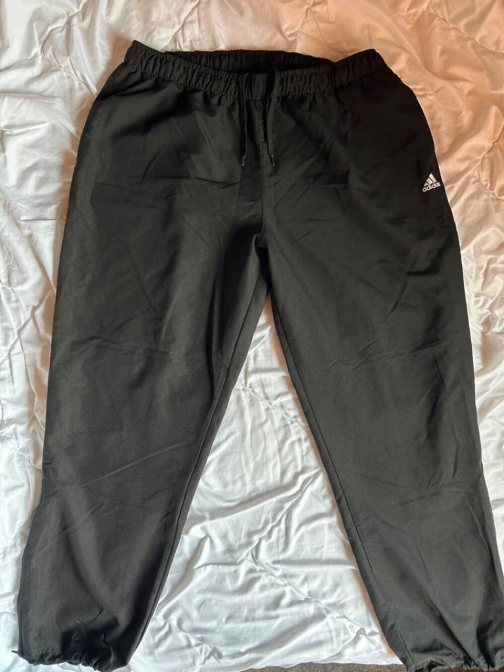 Adidas Woven Track Pants — Black, Size XXL